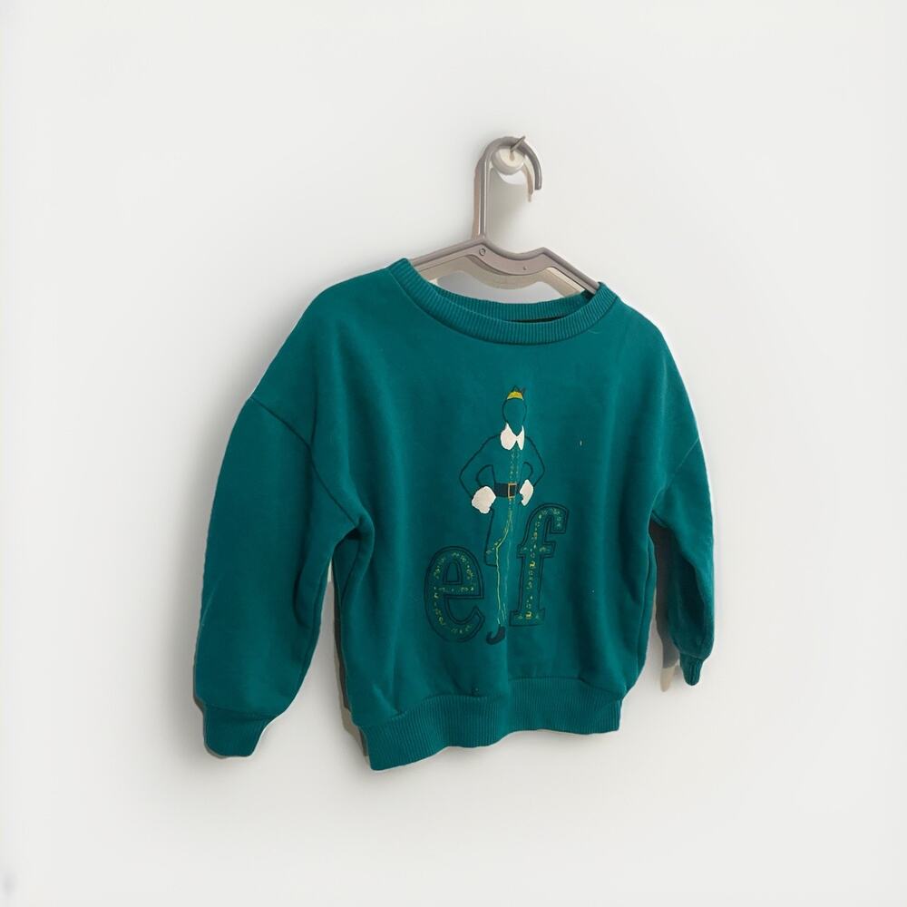 Elf Toddler Boys Green Christmas Elf Movie Crewneck‎ Sweatshirt 2t